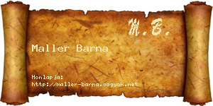 Maller Barna névjegykártya